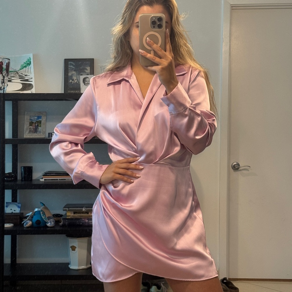 Zara Pink Long Sleeve Dress